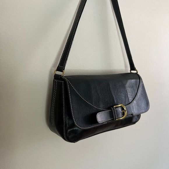 Mila Paoli Leather buckle shoulder bag Y2K 90s - Picture 5 of 14